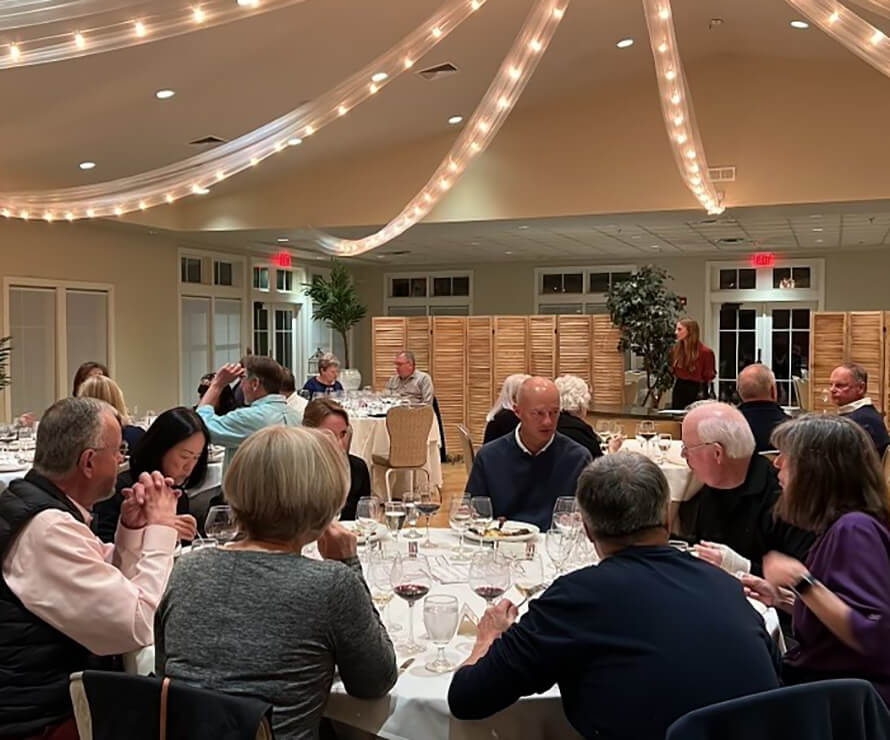 group gathered around a table