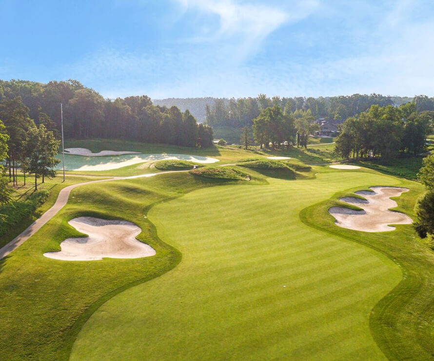 fairway with sand traps