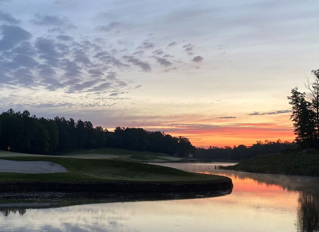 Sunset over golf course